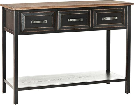 Home Collection Aiden Barn Blue 3-Drawer Bottom Shelf Console Table