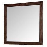 Benjara 36 Inch Wall Mirror, Molded Trim, Grain Details, Brown