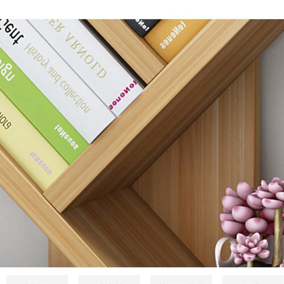 DOITOOL Wooden Bookshelf 3 Bookshelf Small Storage Bookcase Bookcases Desktop Wooden Rack Layers Tabletop Estanteria Fashion Tree Tabletop Bookshelf