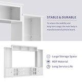 4 Piece Wall Unit TV Stand with Bookshelf, Modern TV Console Table