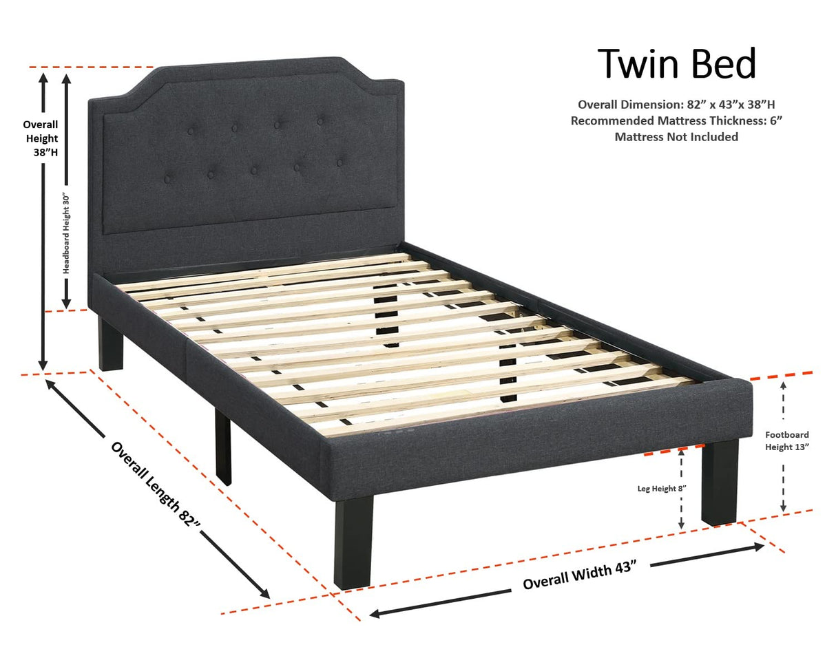 PDEX-F9347T Bed, Twin, Black