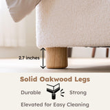 Queen Cloud Bed Frame with Adjustable Headboard - Boucle Upholstered Platform