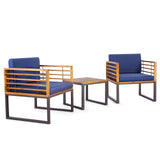 3 Pieces Acacia Wood Patio Bistro Set, Outdoor Conversation Set