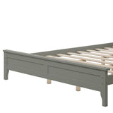 Grant Modern Queen Size Platform Bed with Slats and Headboard, Neutral Gray