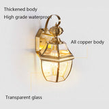 Outdoor Copper Wall Light Waterproof LED Wall Lanterns Porch & Patio Lights with Clear