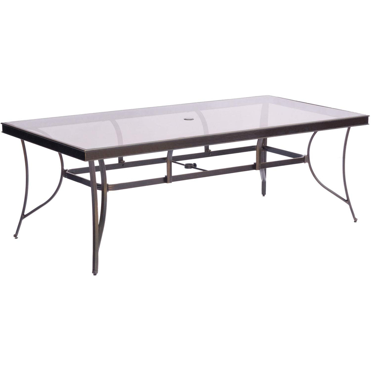 Fontana 7-Piece Outdoor Dining Set with Six Sling Swivel Rockers and an Extra Large Glass-top Dining Table