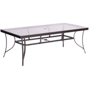 Fontana 7-Piece Outdoor Dining Set with Six Sling Swivel Rockers and an Extra Large Glass-top Dining Table