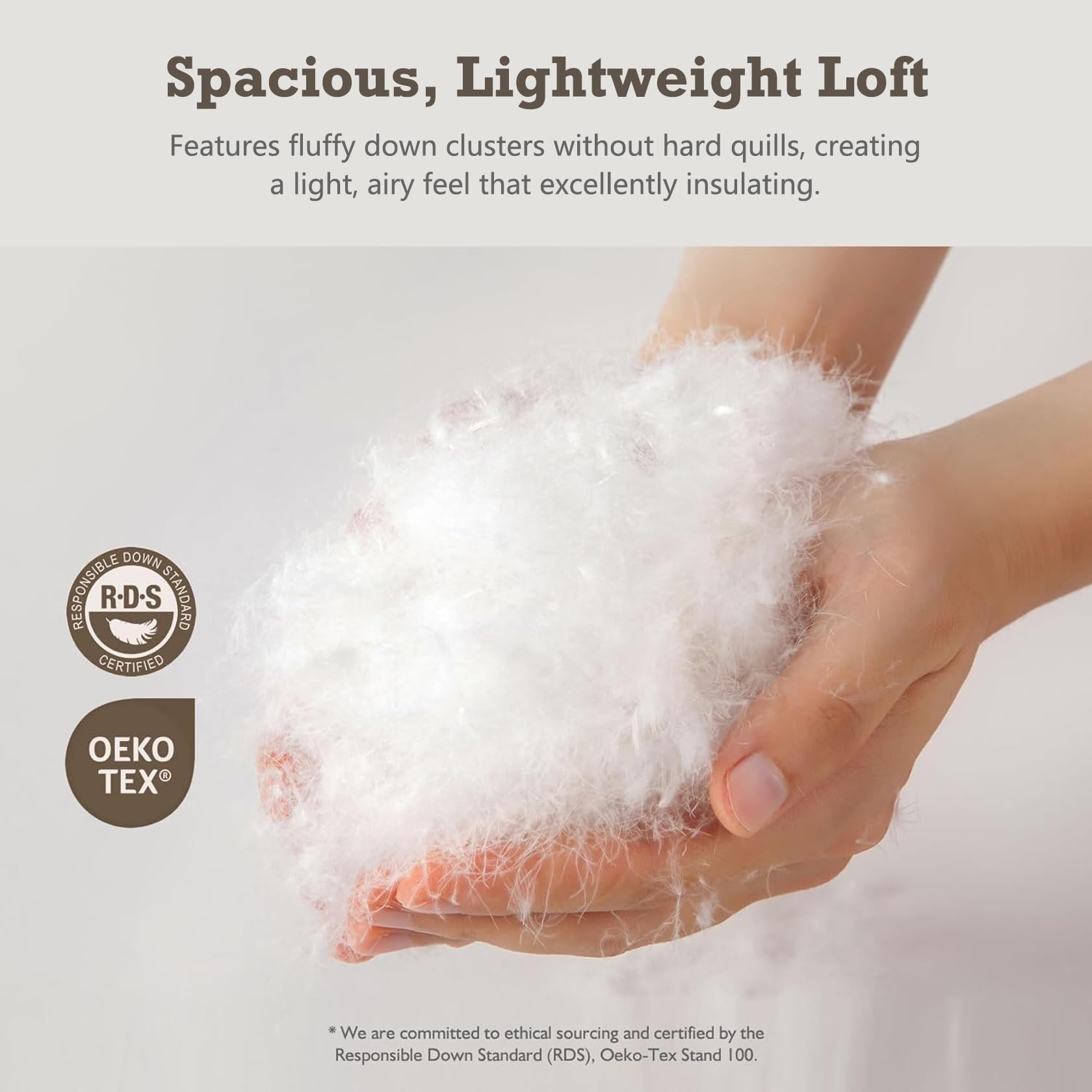 BPC Luxury Feathers Down Comforter Twin Size All Season Duvet Insert - Cloud Fluffy 750 Fill Power, Ultra-Soft Egyptian Cotton, Solid White, 68x90 Inches
