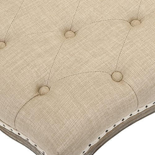 Mercer Collection Randy Beige Linen Bench