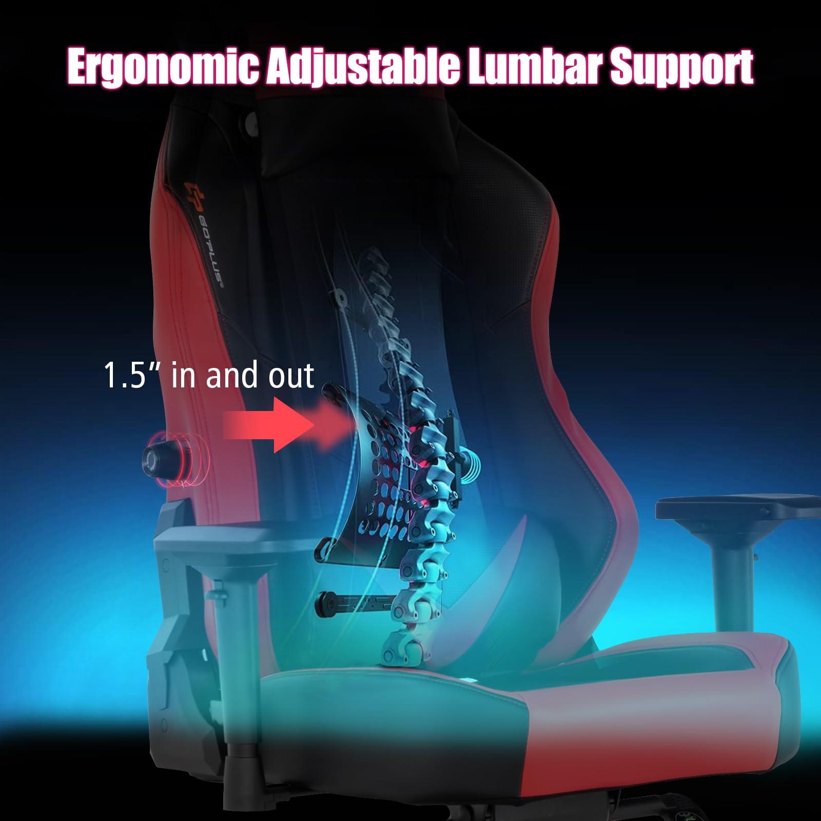 360° Swivel Gaming Chair with 4D Armrest & Multi-Angle Reclining - Red