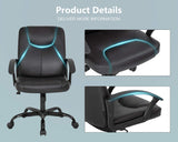 Office Chair Desk Chair Computer Chair with Lumbar Support PU Leather Executive