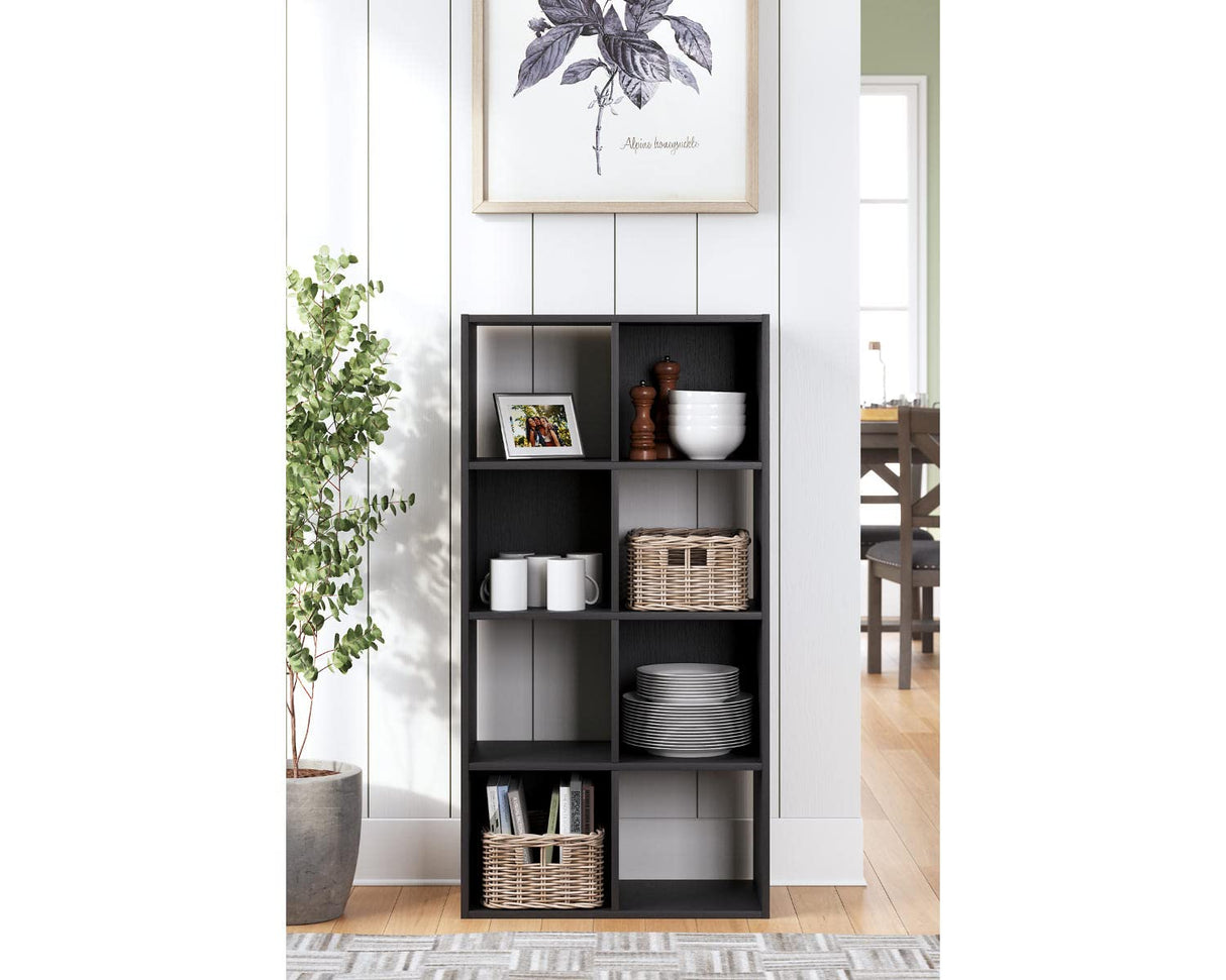 Signature Design by Ashley Langdrew 8 Cube Storage Organizer or Bookcase, Black