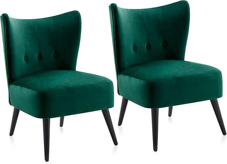 Modern Velvet Accent Chair, Wingback Small Upholstered Reading Chair