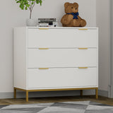 White Dresser for Bedroom, 3 Drawer Dresser with Spacious Storage Modern