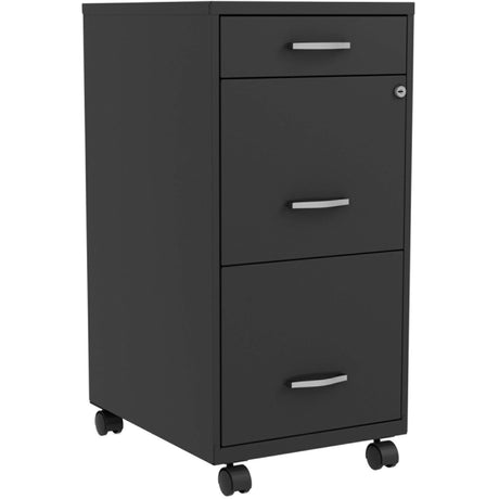 LYS SOHO Box/File/File 3-Drawer Mobile File Cabinet, Black, 14.3" x 18" x 29.5"