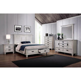 Franco Eastern King Bed 5-Piece Set, Distressed White