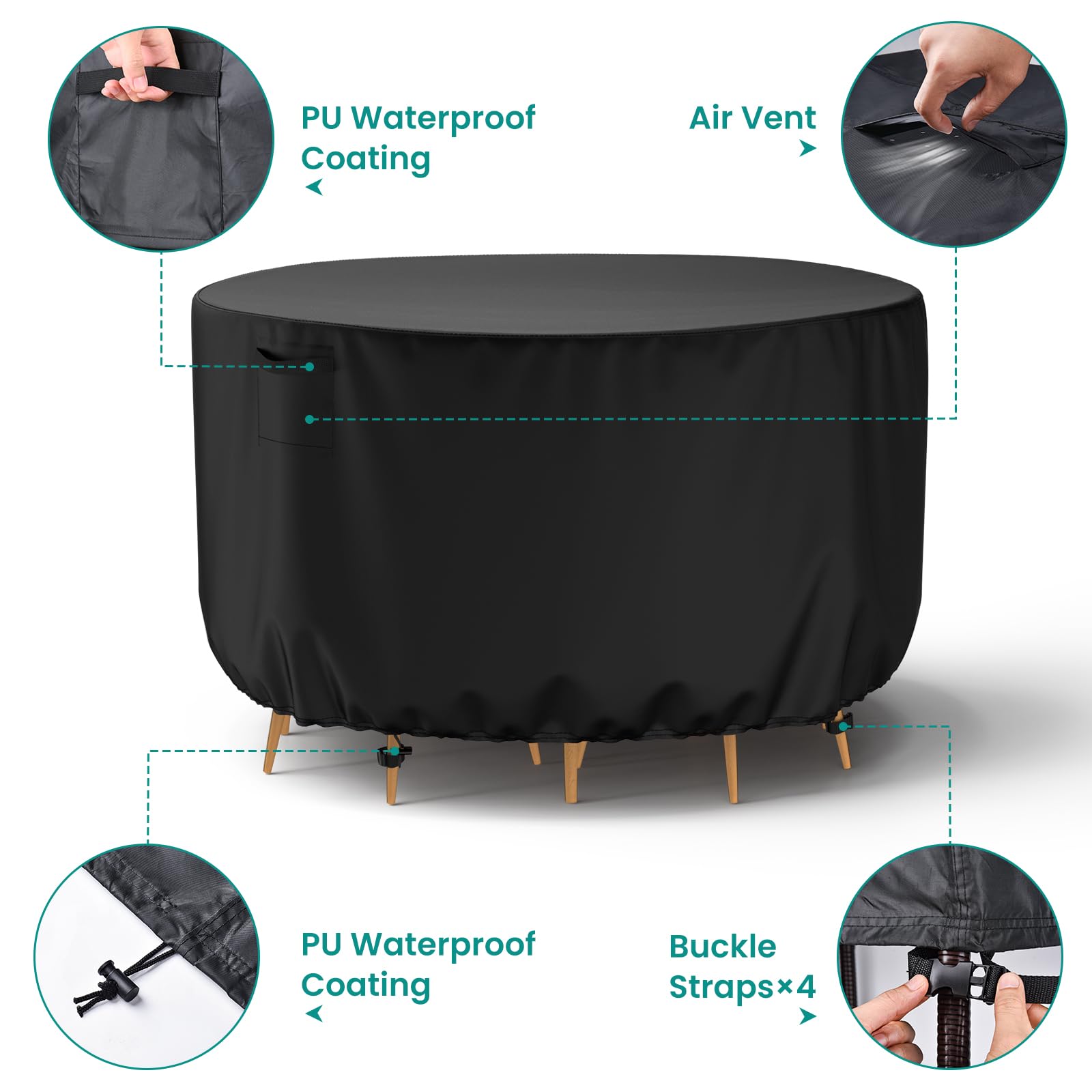 Round Patio Furniture Cover - Outdoor Chair Covers ,Table Chair
