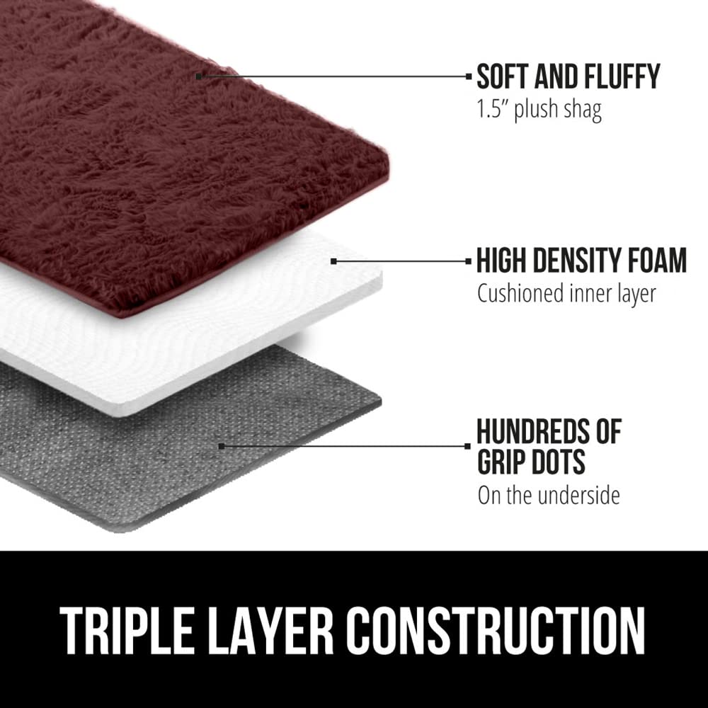 Soft Faux Fur Area Rug, Washable, Shed and Fade Resistant, Grip Dots