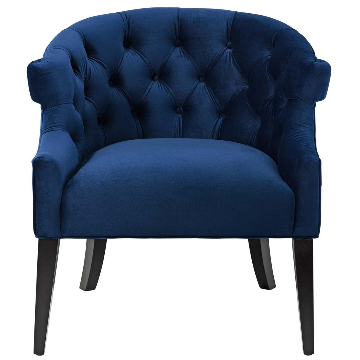 Tufted Button Performance Velvet Accent Living Room Chair in Navy