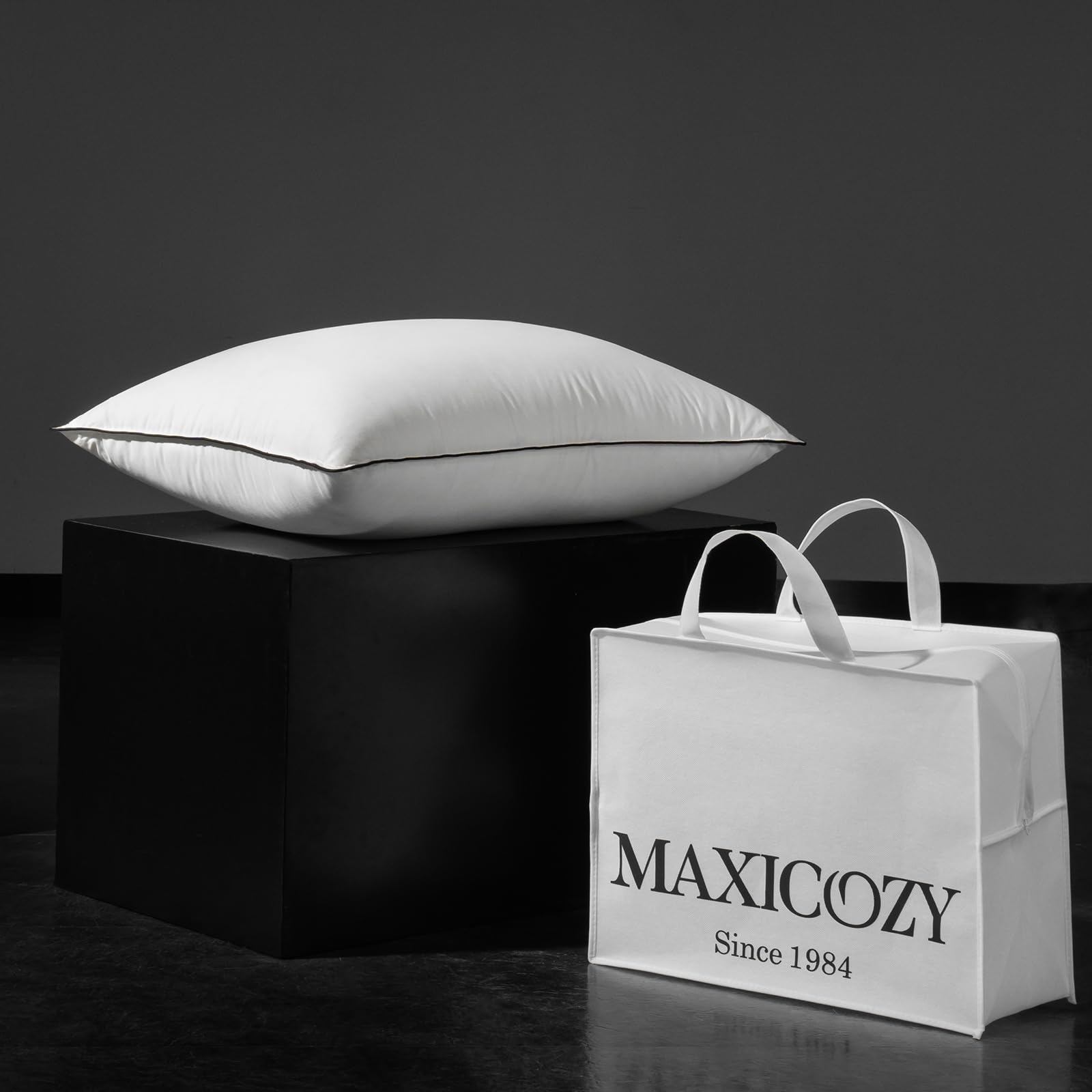 Premium Hungarian Goose Down Pillows Queen Size, Fluffy Bed Pillows for Sleeping