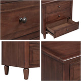 Nightstands with 3 Drawers for Bedroom, Modern Wood Bedside End Table, Walnut