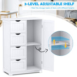 Bathroom Floor Cabinet, Freestanding Storage Cabinet with 4 Drawers & Single Door,