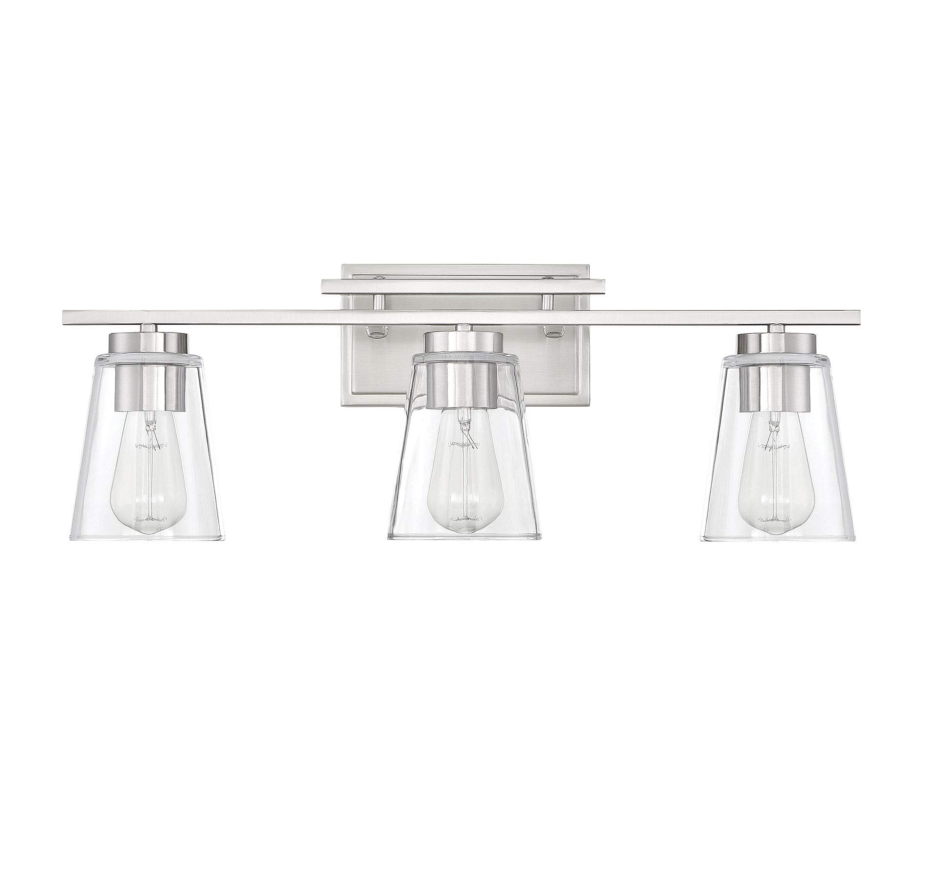 8-1020-3-SN Calhoun Modern Bohemian Clear Glass Bathroom Vanity Wall Light
