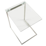 Zenn Glass End Table, Accent Table, Glass End Table, Small Side Table for Small Spaces