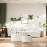 Nesting Coffee Table Set of 2, Modern Drum Side Table End Table