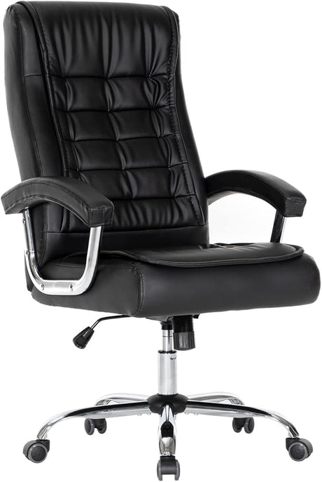 Executive Office Chair Adjustable Leather Chair High Back Swivel Office Desk Chair