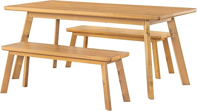 Shelburne 73-Inch Modern Dining Table with Rectangular Wood Top, Solid Birch Legs