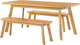 Shelburne 73-Inch Modern Dining Table with Rectangular Wood Top, Solid Birch Legs