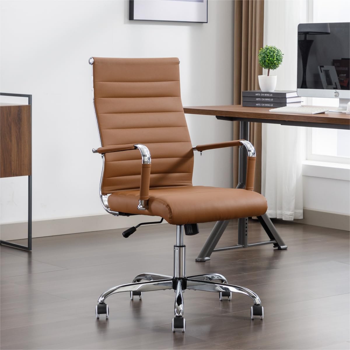 Office Desk Chair Leather, Conference Room Chairs with Wheels, Executive Modern