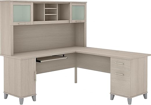 Bush SET001SG Somerset 72-Inch W L-Shaped Desk with Hutch