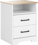 Fremont 2 Drawer Nightstand: Elegant Bedroom Furniture, Bedside Table with Open Shelf