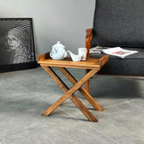 TV Tray Snack Table, Walnut Side Table for Living Room, Patio Furniture