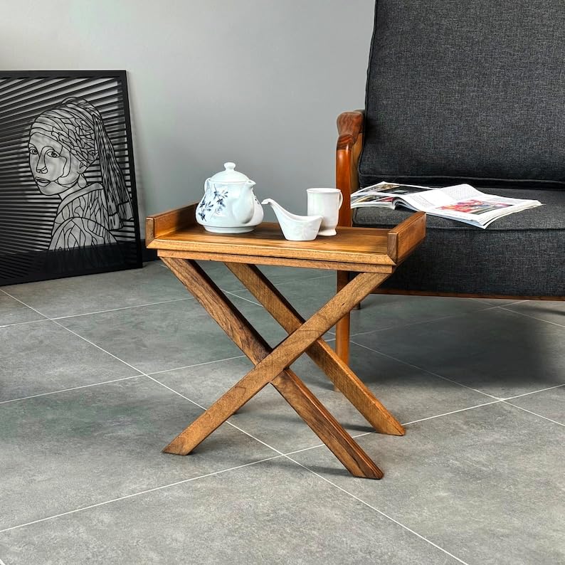 WoodHaven European Walnut Folding Snack Table