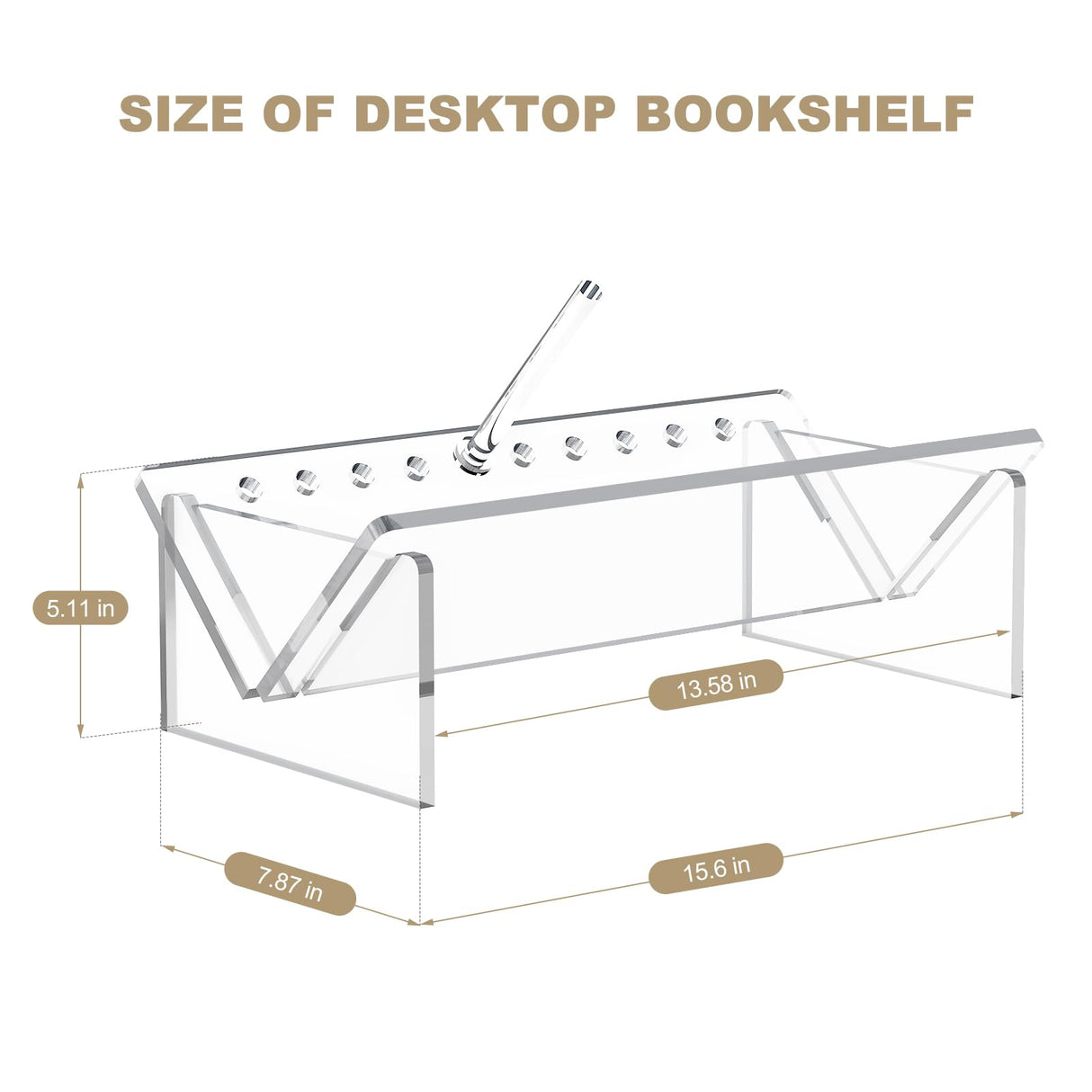 Acrylic Small Bookcase,Kids Bookshelf Tabletop Book Holder Cookbook Storage Rack,Transparent Mini Desktop Book Shelf Organizer for Small Space Office Home