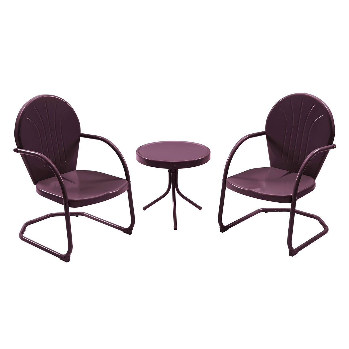 Patio Bistro Set Retro Metal Outdoor Seating Conversation 3 Pieces