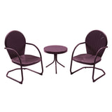 Patio Bistro Set Retro Metal Outdoor Seating Conversation 3 Pieces