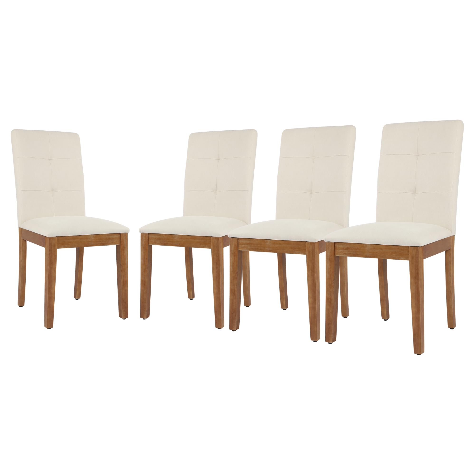 Dining Chairs Set of 4, Modern Upholstered Fabric Dining Room Chairs, Armless Kitchen Chairs
