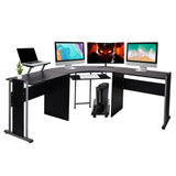 71" L-Shaped Standing Desk -Large Desktop 22” Wide Wood Curved Corner Standing Desk