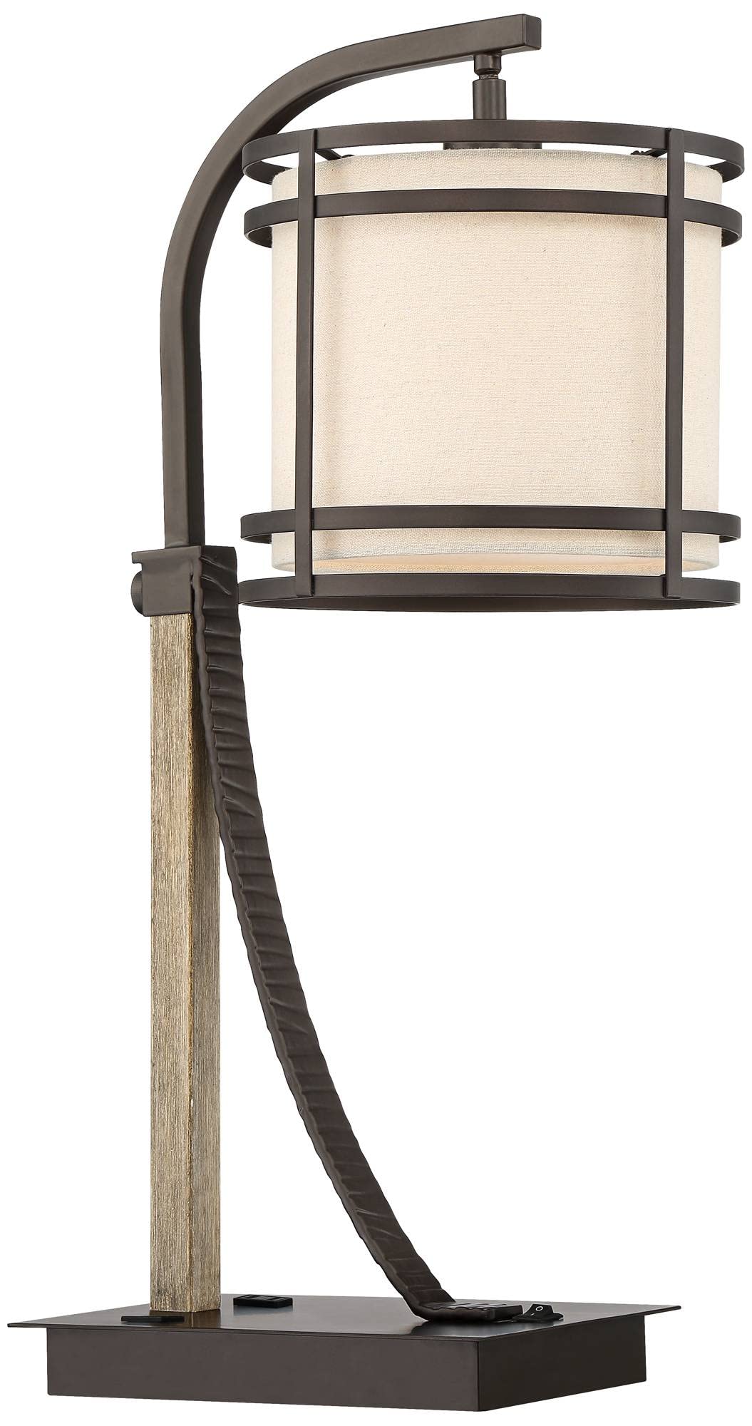 Industrial Desk Lamp 22" with USB & AC Outlet