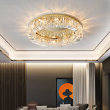 Crystal Ceiling Light Luxury K9 Crystal Flush Mount Ceiling Light Fixture Modern Gold