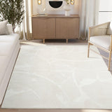 Zen Cream Area Rug 8x10 - Neutral Brush Stroke Design
