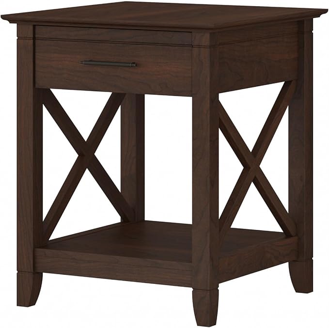 Key West Small End Table with Storage Modern Farmhouse Accent Shelf