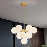 12 Lights Modern Globe Chandelier,Mid Century Gold Bubble Chandelier