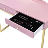 Base Vanity Set with 2 Drawers in Pink and Gold