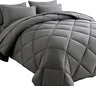 Queen Bed in a Bag 7 Pieces Comforter Set Queen, Ruffle Bedding Comforter Set Black