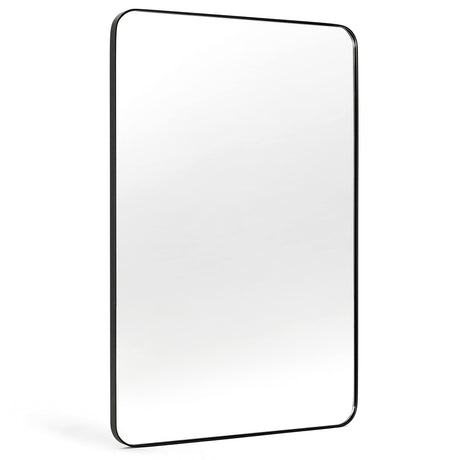 Bathroom Mirror for Over Sink, 24x36 Inch Rectangle Mirror, Black Metal Framed Mirror